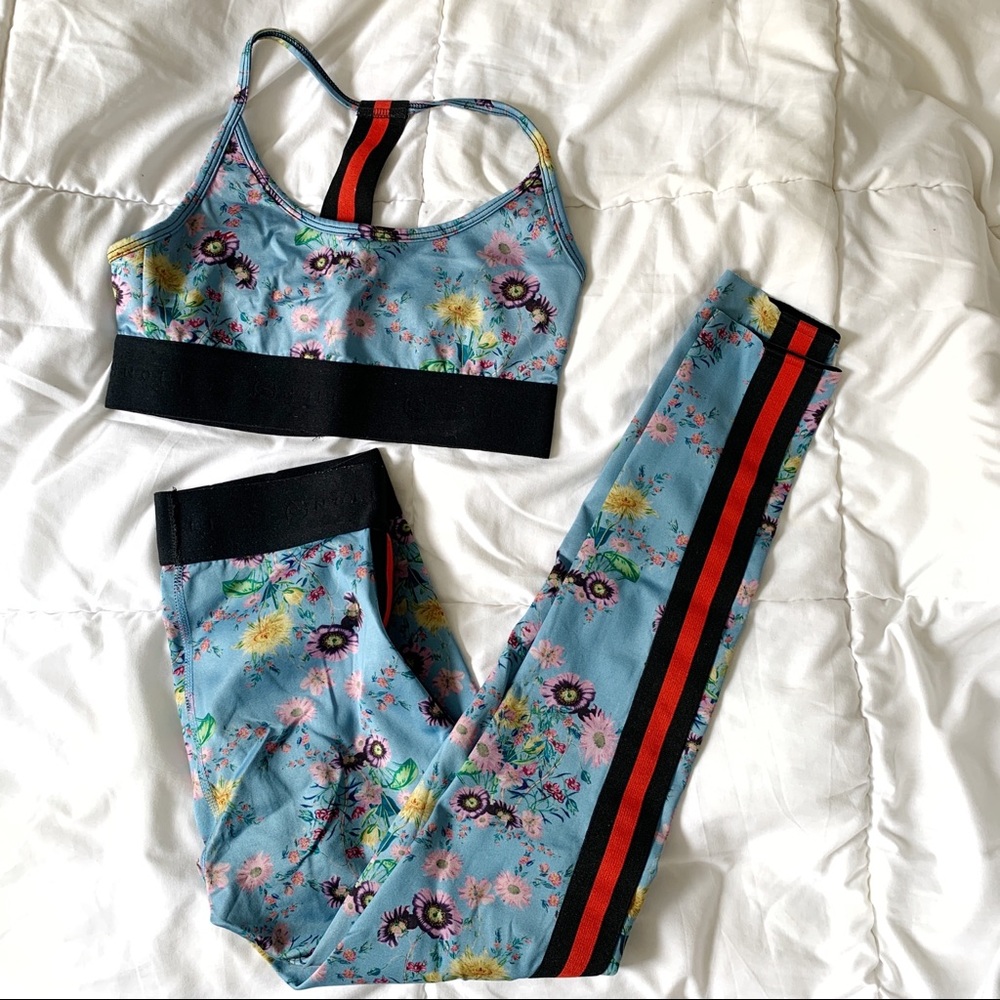 Noli Yoga Floral Leggings + Sports Bra Set